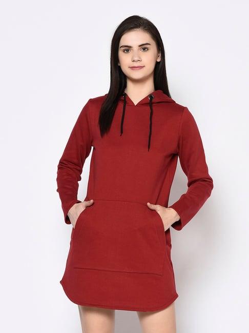 rigo maroon regular fit dress