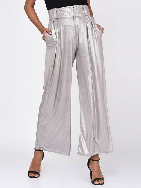 rigo silver cotton trousers