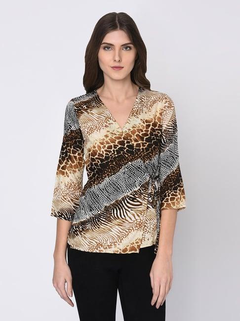 rigo multicolor animal print top