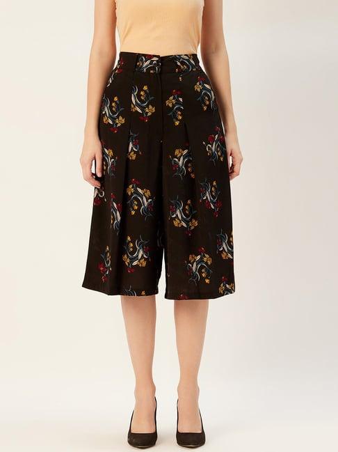 sera black floral print culottes