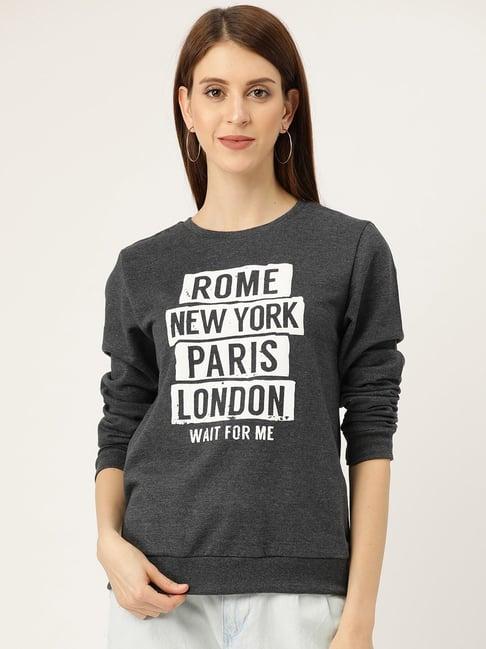 sera grey graphic print sweatshirt