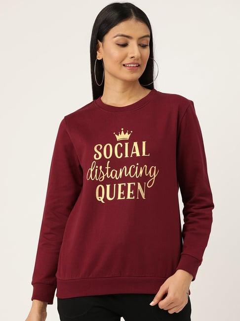 sera maroon graphic print sweatshirt