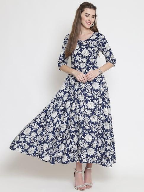 sera navy printed dress