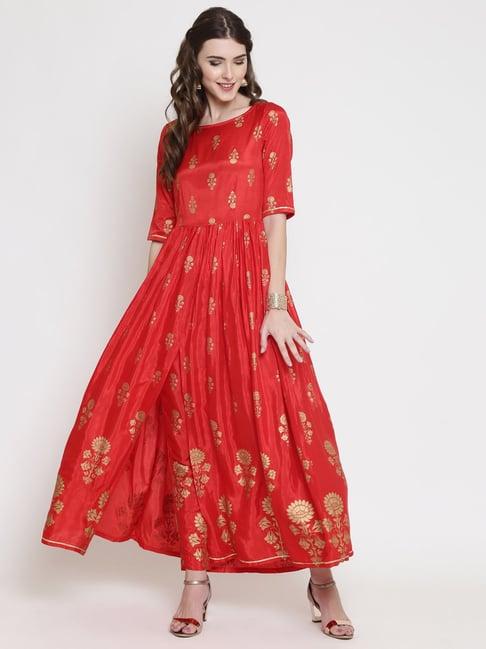 sera red printed kurta