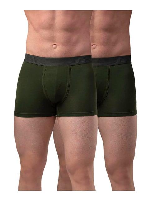 underjeans by spykar olive trunks - pack of 2