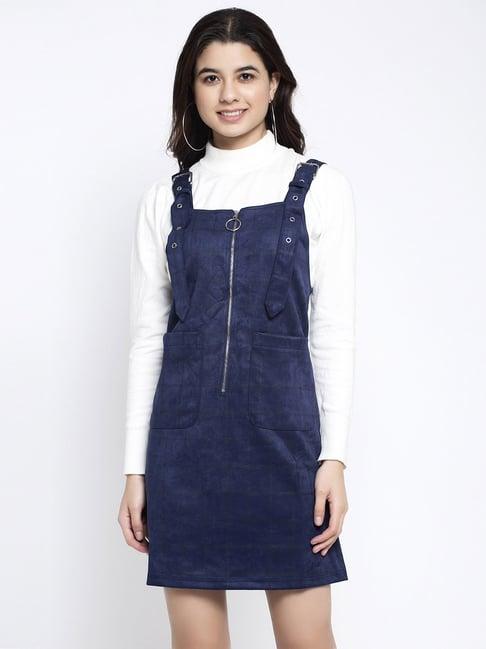 global republic navy slim fit dungaree dress