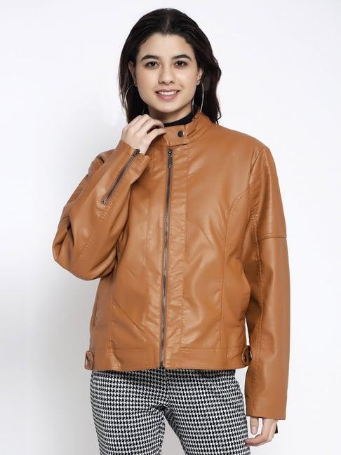 global republic light brown slim fit jacket