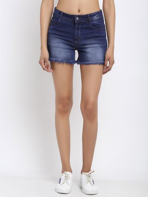 global republic blue distressed shorts