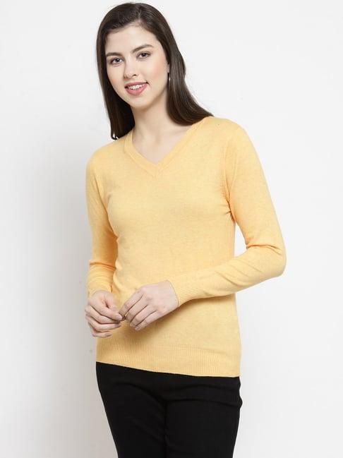 global republic yellow slim fit sweater