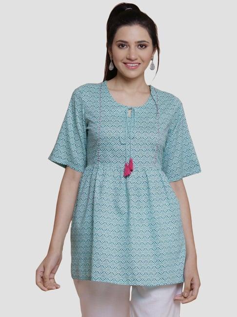 rangriti green printed tunic