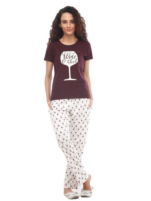 nite flite multicolor printed top with pyjamas