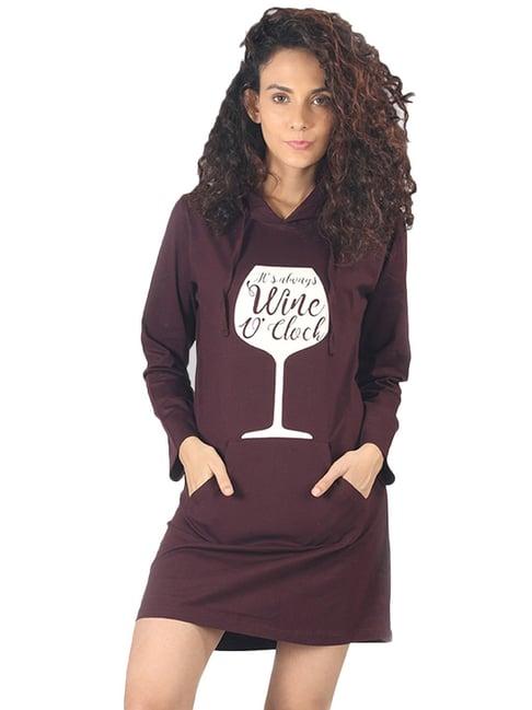 nite flite maroon graphic print sleepshirt