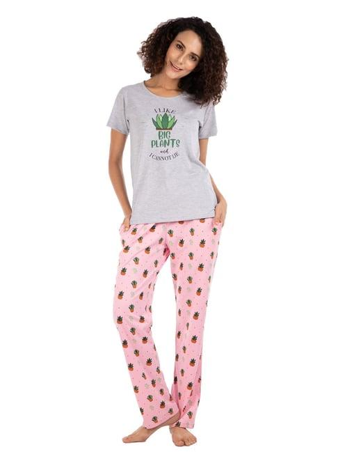 nite flite multicolor printed top with pyjamas