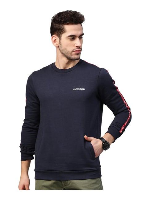 spykar navy round neck sweatshirt