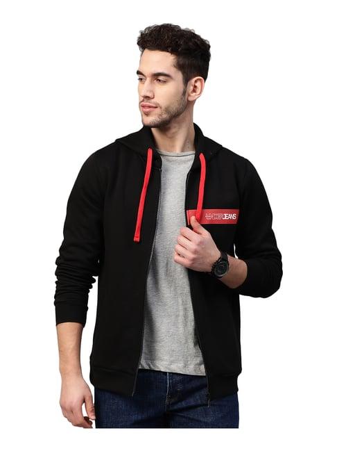 spykar black hooded sweatshirt