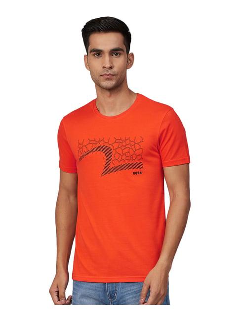 spykar orange printed t-shirt