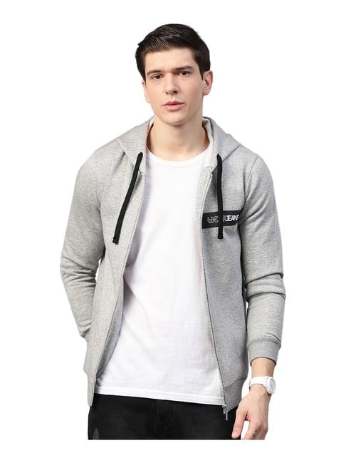 spykar grey hooded sweatshirt