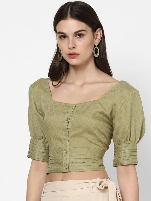 forever 21 olive printed blouse