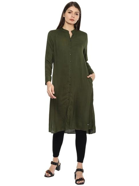 van heusen green regular fit tunic