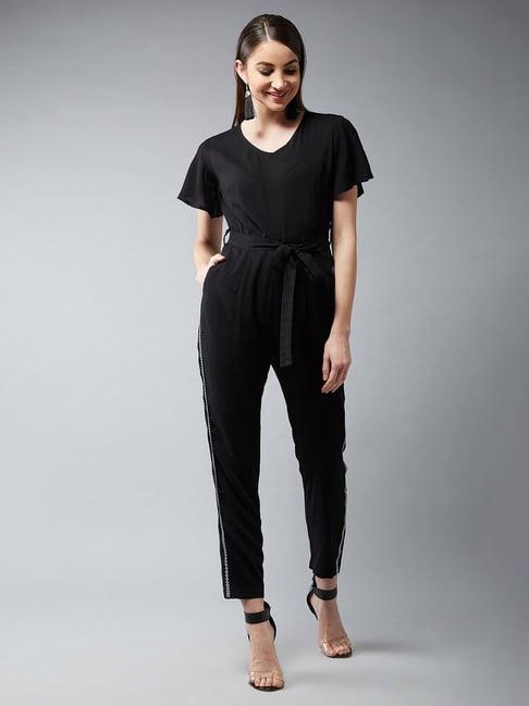 dolce crudo black tie up jumpsuit