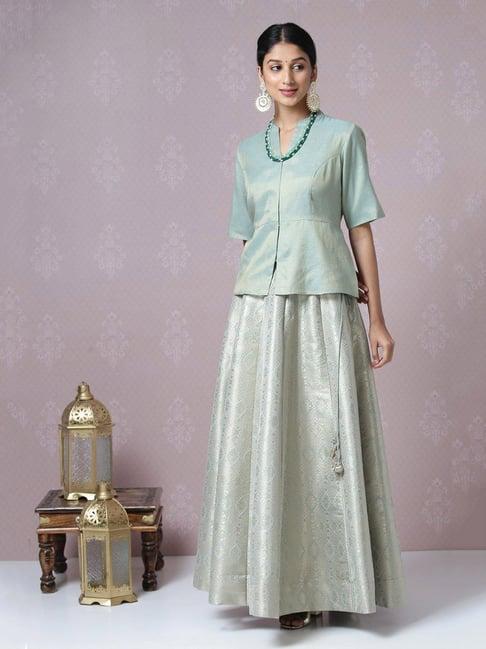 biba aqua top & skirt set