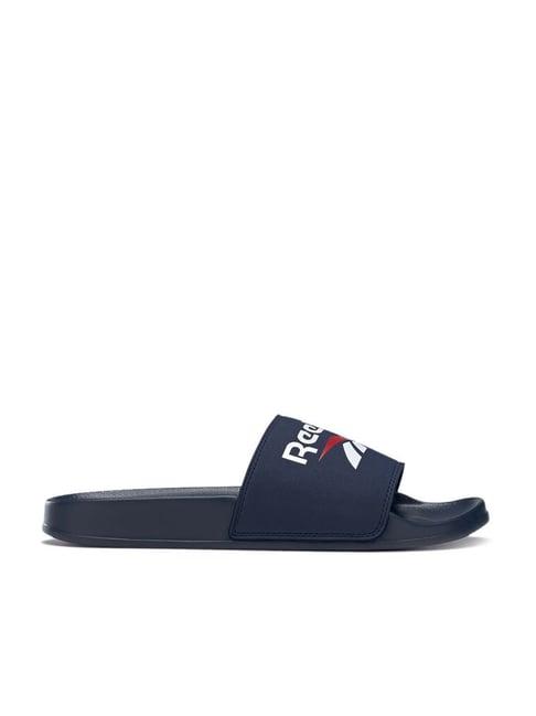 reebok men's new slide rbk navy slides