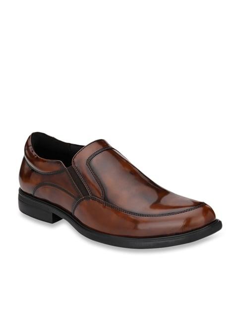 delize men's brown formal slip-ons