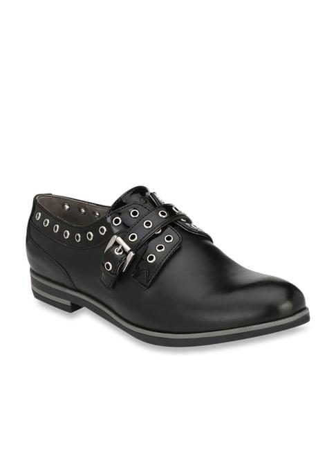 delize women's black monk shoes