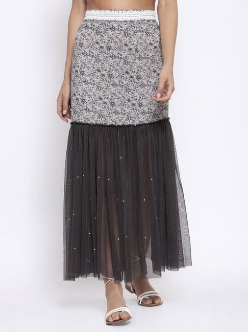 lela grey printed skirt