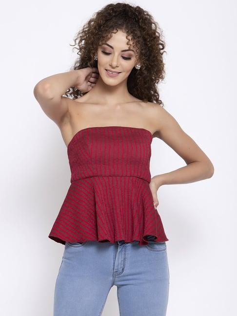 lela red striped top