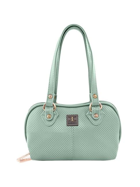 esbeda  green textured medium shoulder handbag