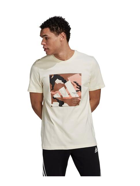 adidas camo bos m cream printed t-shirt