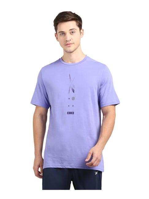 reebok ts speedwick t q1 purple printed t-shirt