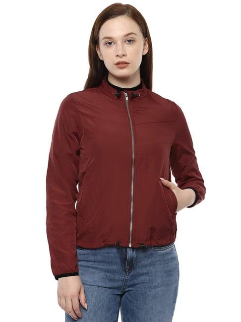 van heusen maroon regular fit jacket