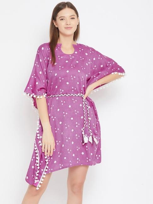 the kaftan company purple printed kaftan