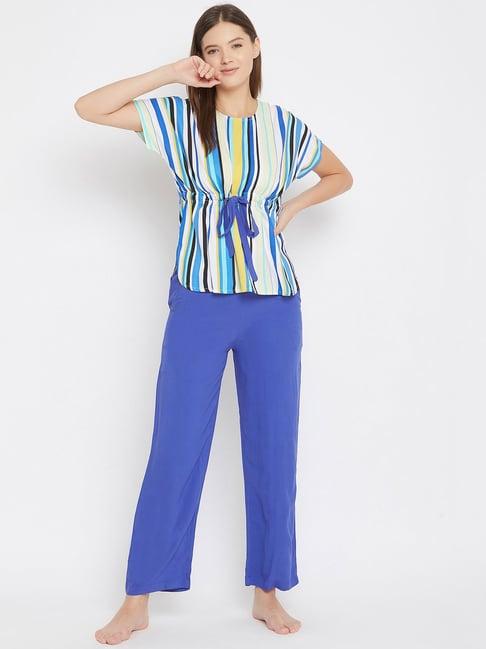 the kaftan company multicolor striped top with pyjamas