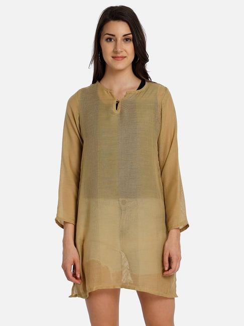 aditi wasan beige self design tunic