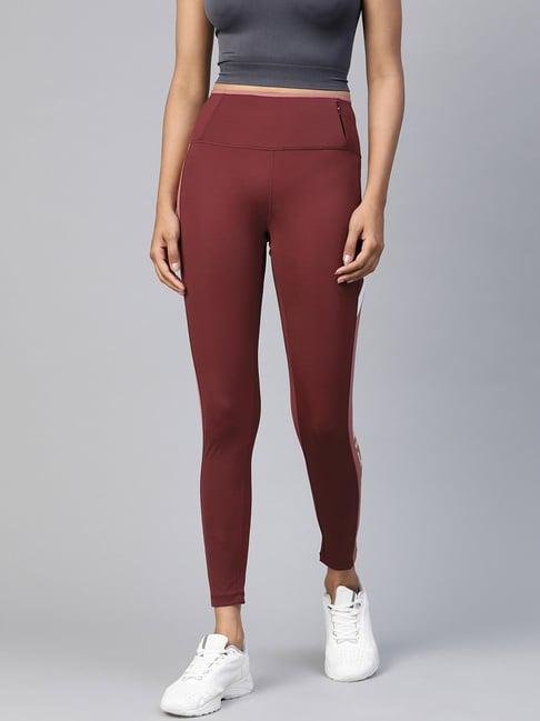 alcis maroon regular fit tights