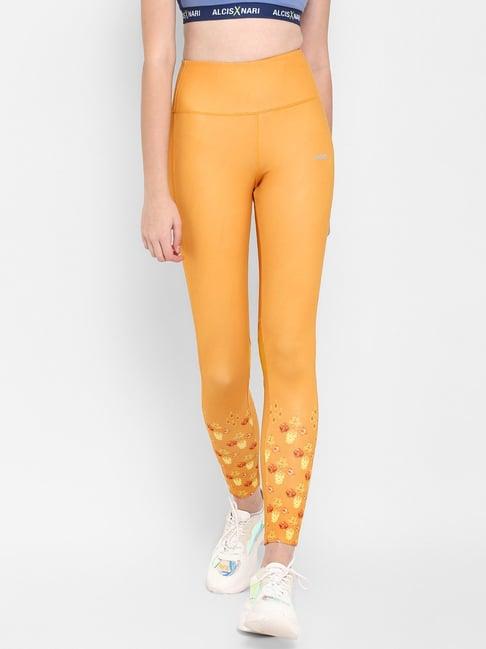 alcis mustard printed tights