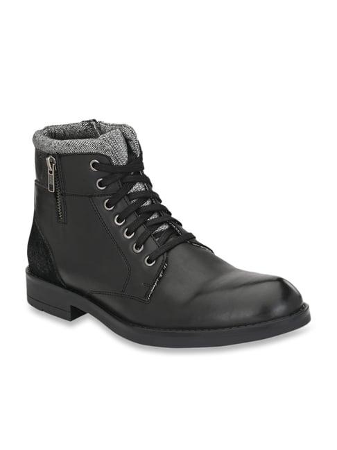 delize men's black biker boots