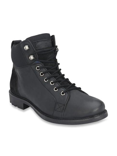 delize men's black biker boots