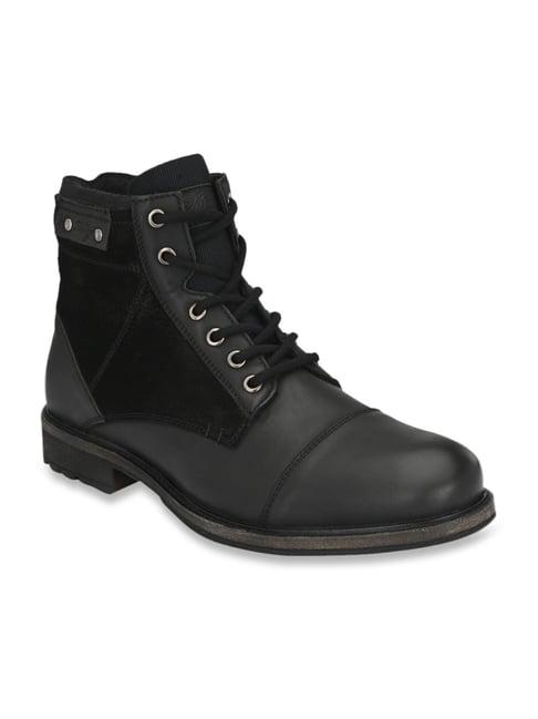 delize men's black biker boots