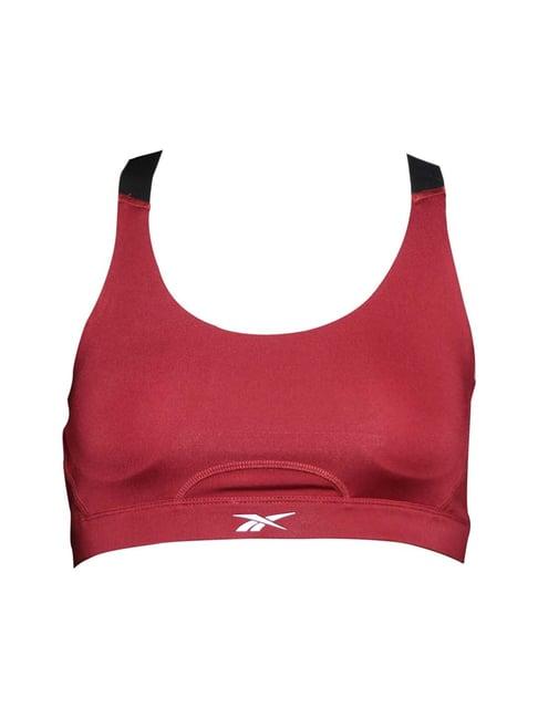 reebok red ess p sports bra