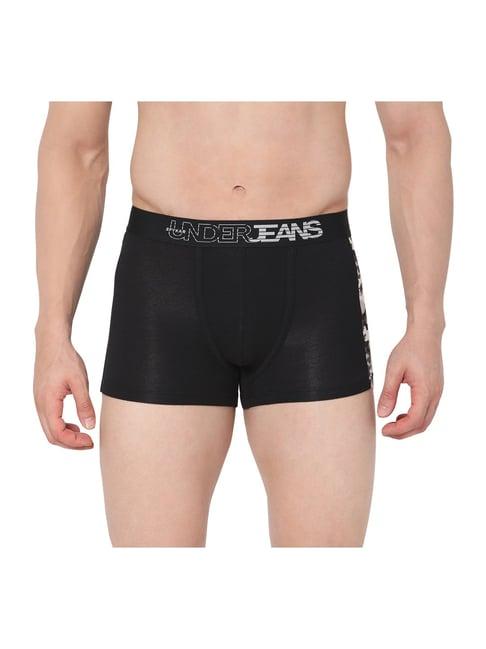 underjeans by spykar black cotton trunks