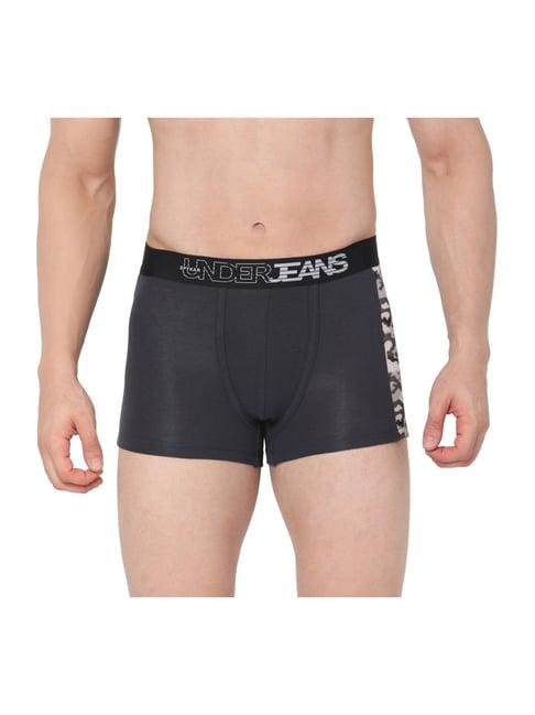 underjeans by spykar dark grey cotton trunks