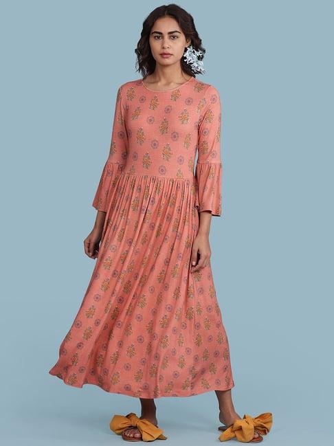 aarke ritu kumar pink floral print dress