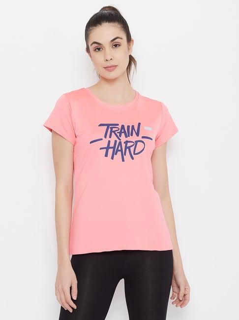 clovia pink graphic print t-shirt