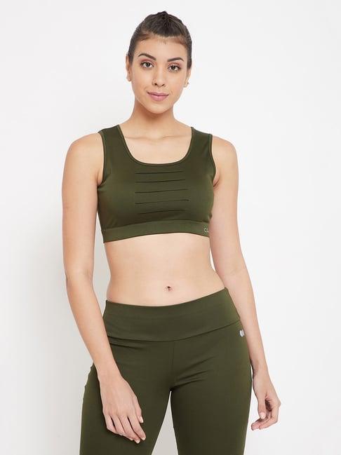 clovia olive non wired padded sports bra