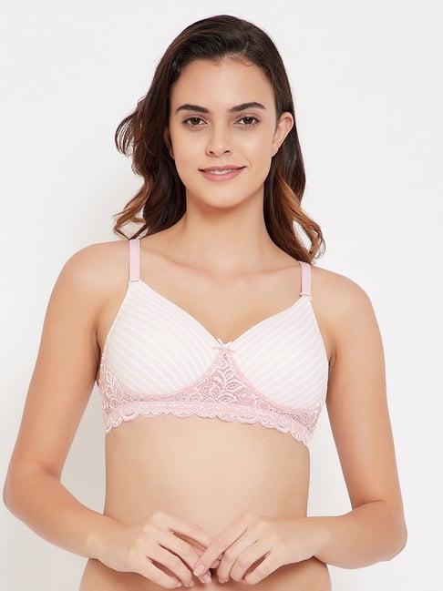 clovia pink non wired padded t-shirt bra