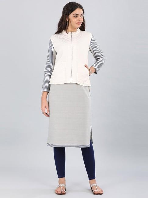 aurelia white regular fit jacket